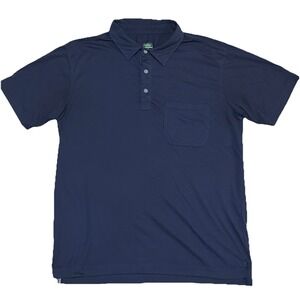 Stio Divide Polo Mens Medium Blue Short Sleeve Pocket Shirt Outdoor